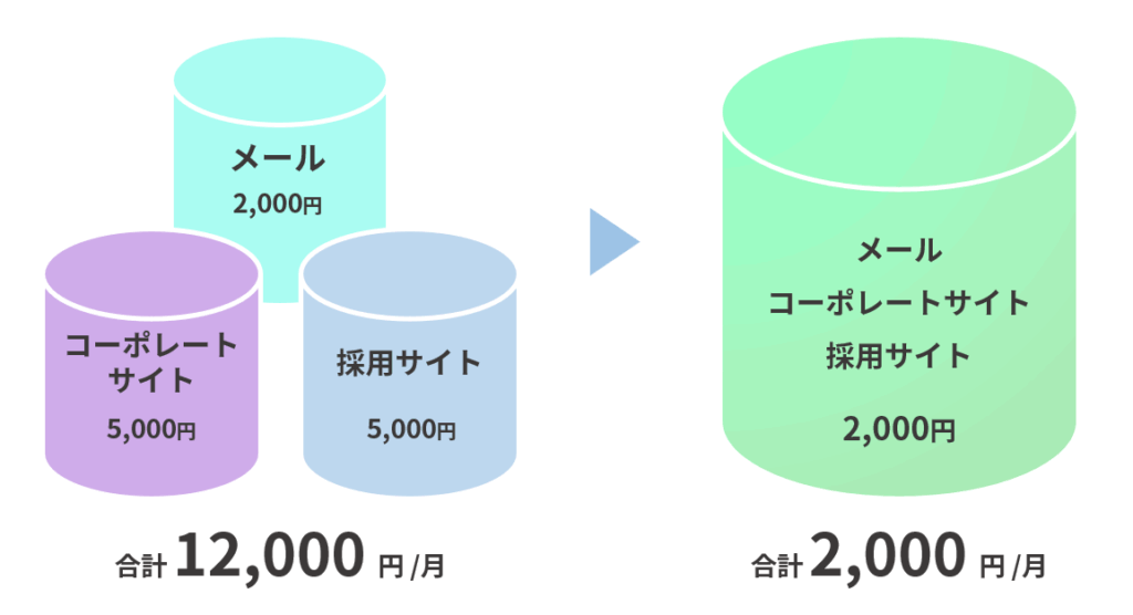 契約中のサーバーの整理をすることで、年額の費用をお安く